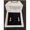 Image 1 : Platinum plated 4.0ct pear cut + 2.0ct emerald cut dangle earings
