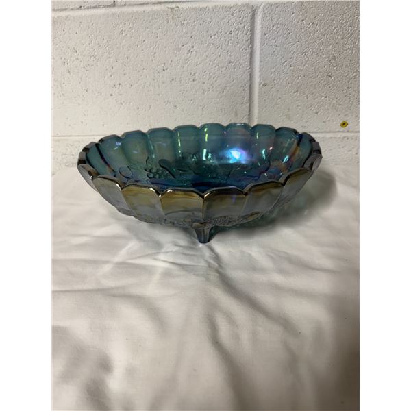 Indiana, Glass Co. peacock blue centerpiece bowl
