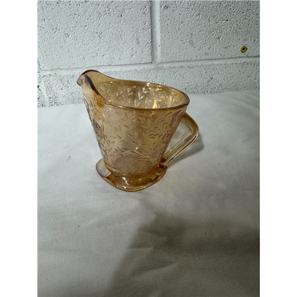 Jeanette Glass Co.  1950s flora gold Louisa creamer