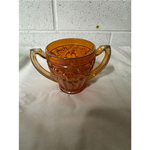 Marigold Carnival glass grape harvest