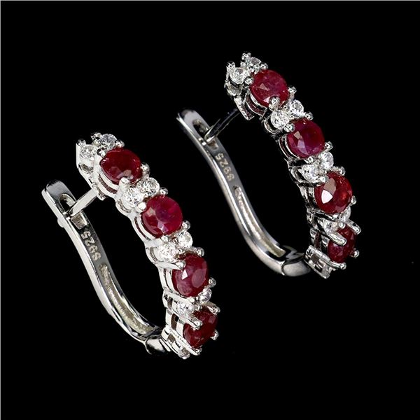 Natural Pigeon Blood Red Ruby Earrings