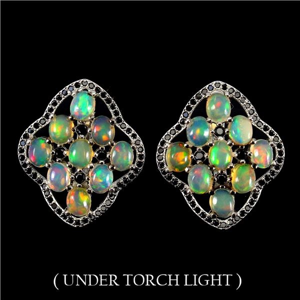 Natural Ethopian White Opal Earrings