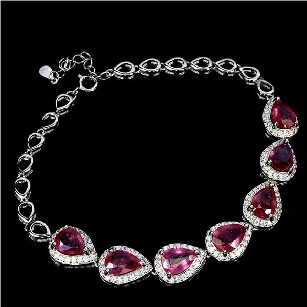 Natural Pear Red Ruby Bracelet