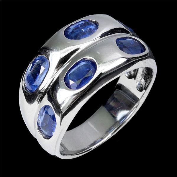 Natural Cornflower Blue Kyanite  Ring