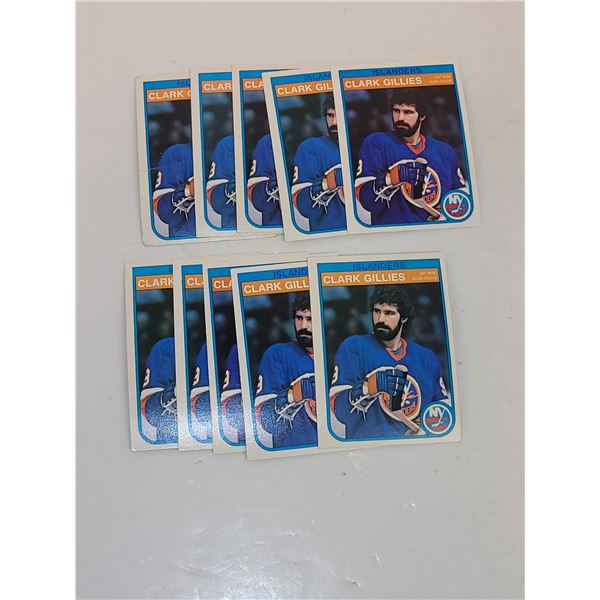Lot of 10 Clark Gillies 1982-83 OPC Hockey Cards