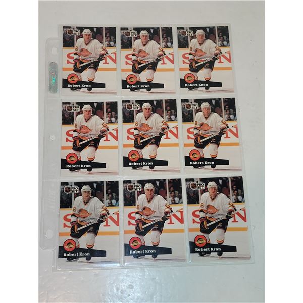 Sheet of Robert Kron Hockey Cards