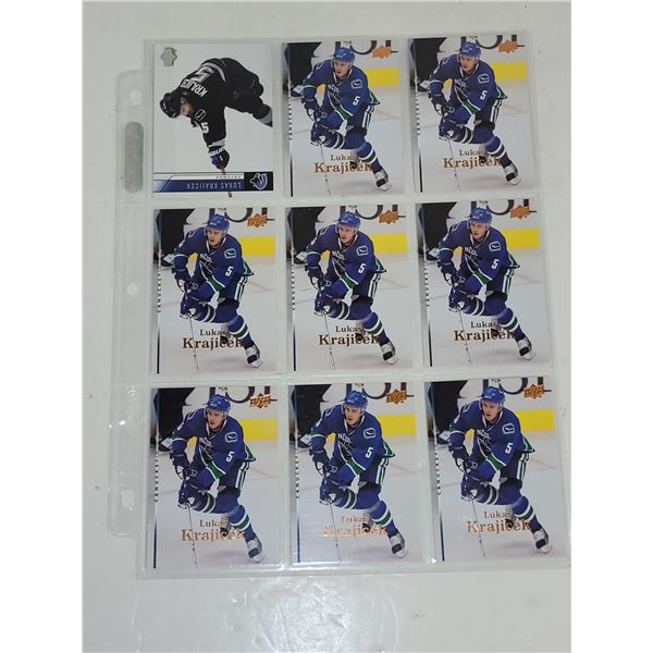 Sheet of Vancouver Canuck Hockey Cards