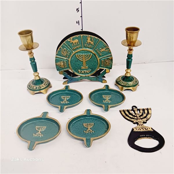 Vintage Metal Israel / Jewish Menorah *Described in Exodus 25