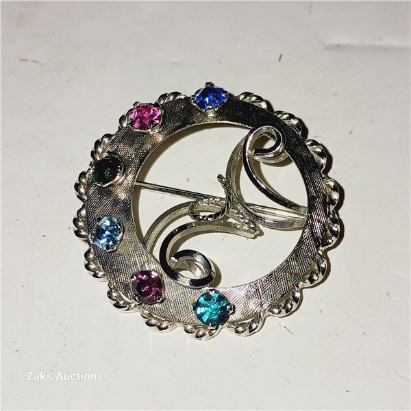 Rainbow Sterling Brooch