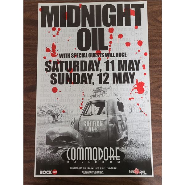 Midnight Oil Concert Advertisement Poster