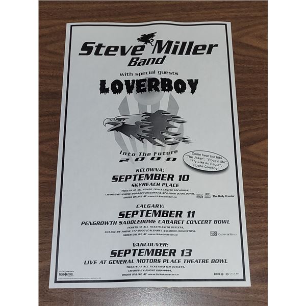 Steve Miller Band Loverboy Concert Advertisement Poster