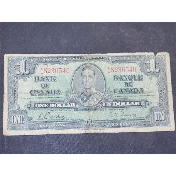 1937 Canada King George $1 Bank Note