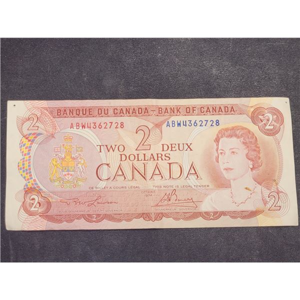 1974 Queen Elizabeth $2 Bank Note