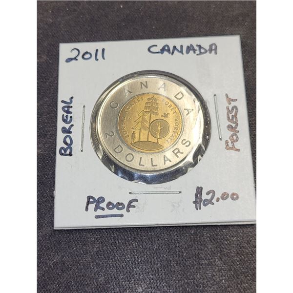 2011 Canada Queen Elizabeth II Boreal Forest $2.00 Coin