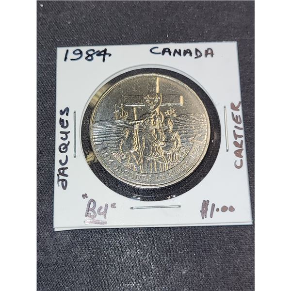 1984 Canada Queen Elizabeth Jacques Cartier $1.00 Coin