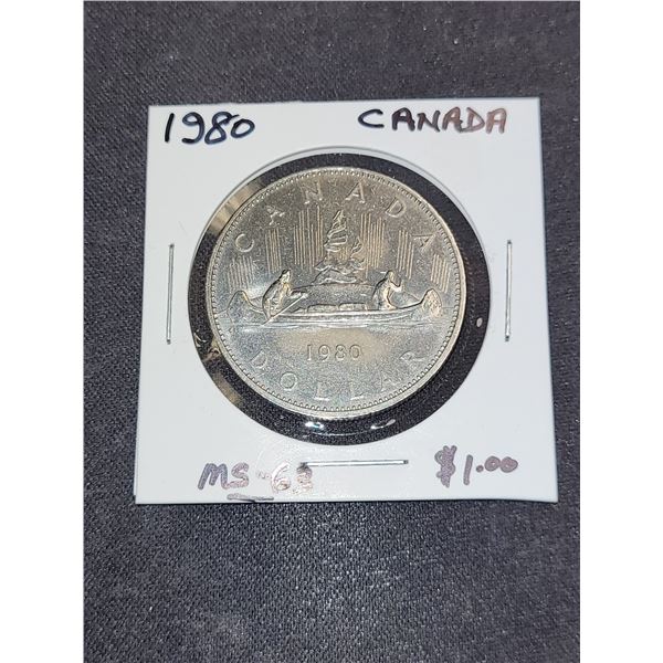 1980 Canada Queen Elizabeth II $1.00 Coin