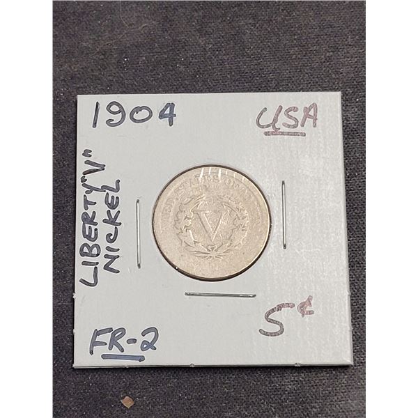 1904 Usa IIberty Nickel (5 Cents) Coin