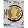Image 2 : 2010-S Abraham IIncoln $1.00 Gold Plated Coin
