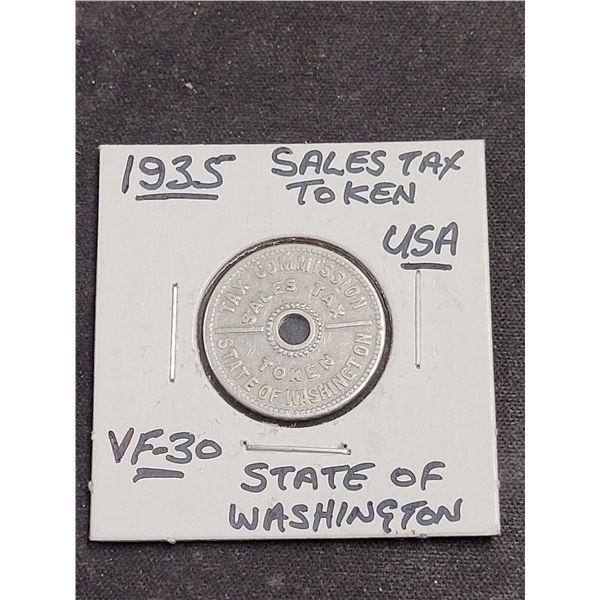 1935 Usa State Of Washington Sales Tax Token