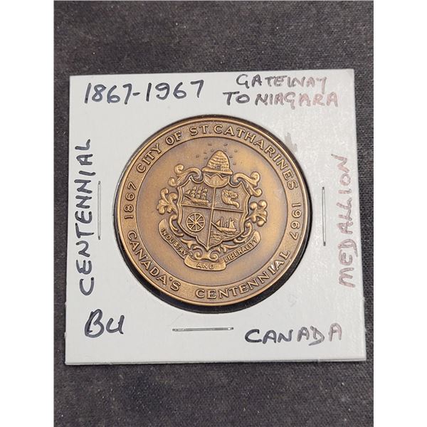 1867-1967 Canada Gateway To Niagara Centennial Medallion