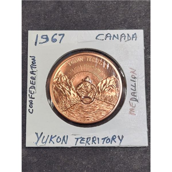 1967 Canada Victoria/Elizabeth II Yukon Territory Confederation Medallion
