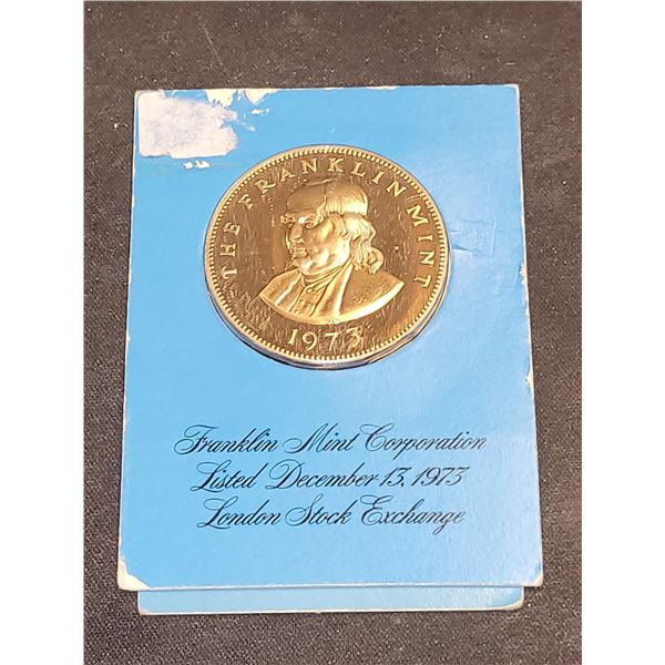 1973 Franklin Mint London Stock Exchange Solid Bronze Medallion