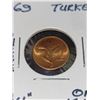 Image 2 : 1969 Turkey One Kurus Red Bronze Coin