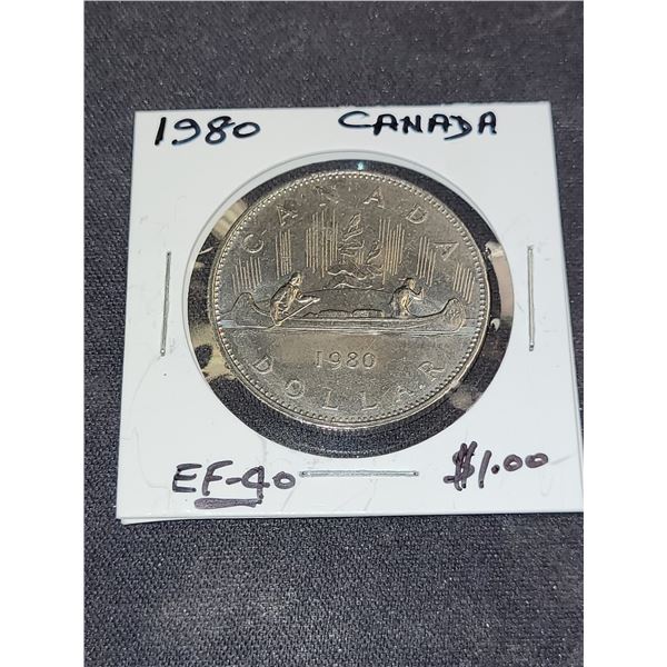 1980 Canada Queen Elizabeth Il $1.00 Coin