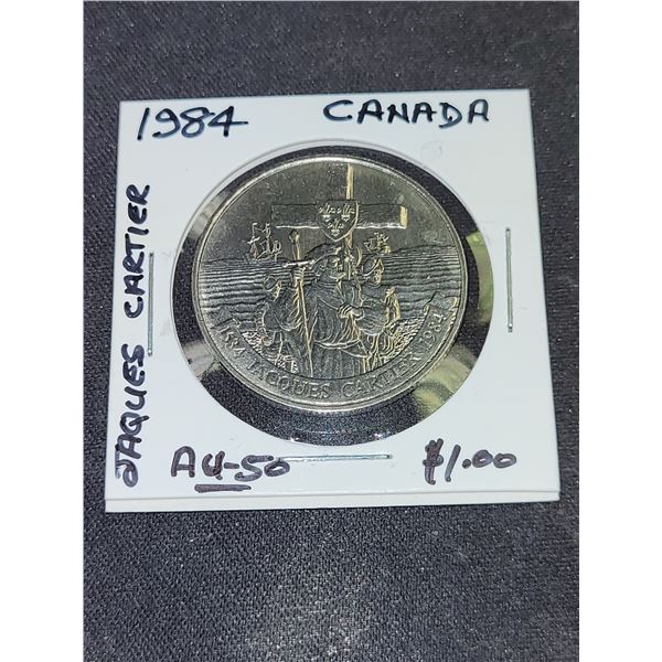 1984 Canada Queen Elizabeth Il Jacques Cartier $1.00 Coin