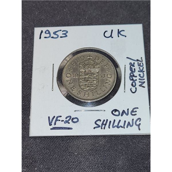 1953 Uk Queen Elizabeth Il One Shilling Coin