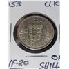 Image 2 : 1953 Uk Queen Elizabeth Il One Shilling Coin