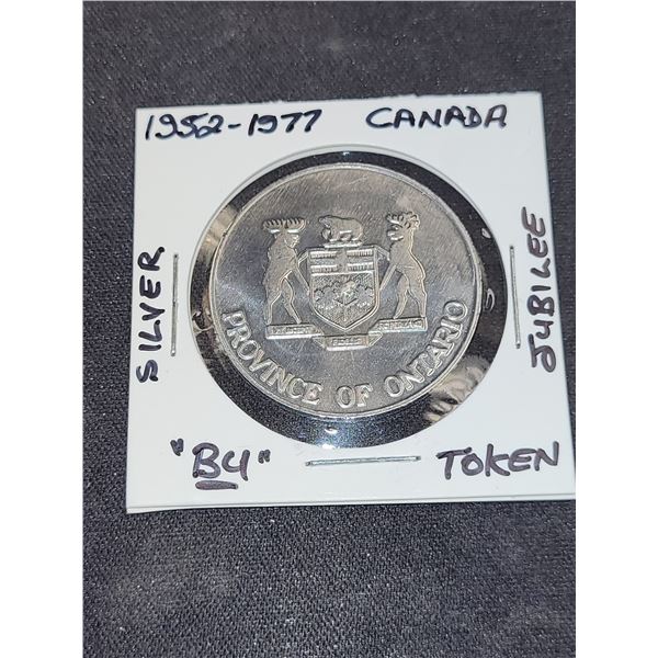 1977 Canada Queen Elizabeth Il Ontario Silver Jubilee Token