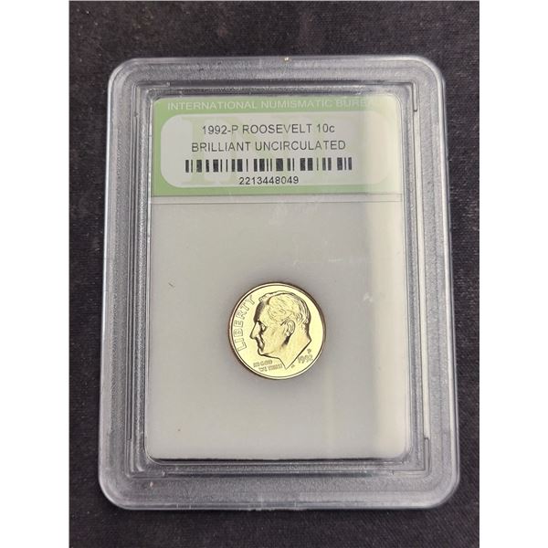 1992-P Usa IIberty Roosevelt 10 Cent Coin