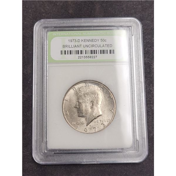 1973-D Usa IIberty Kennedy 50 Cent Coin