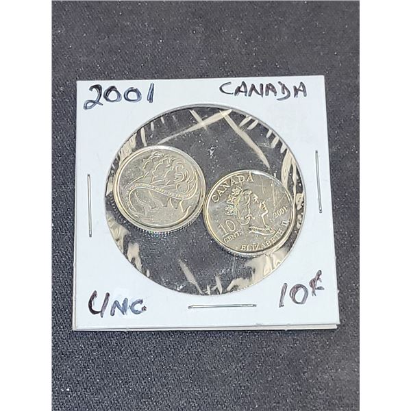 2001-P Canada Volunteers/Mothers 10 Cent Coin