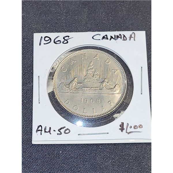 1968 Canada Queen Elizabeth Il $1.00 Coin