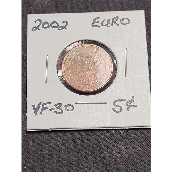 2002 Euro 5 Cent Coin