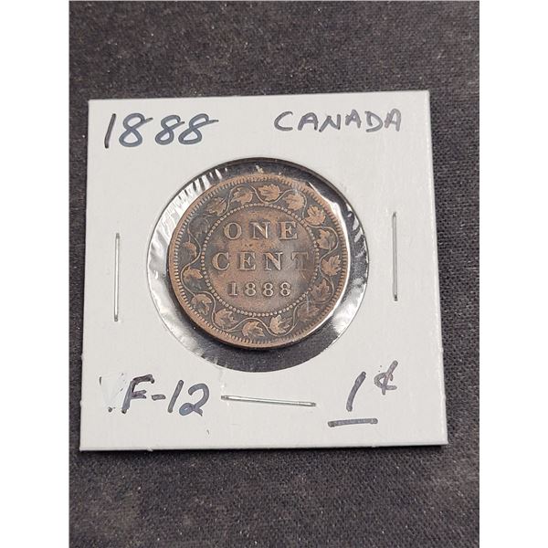 1888  Canada Queen Victoria One Cent Coin
