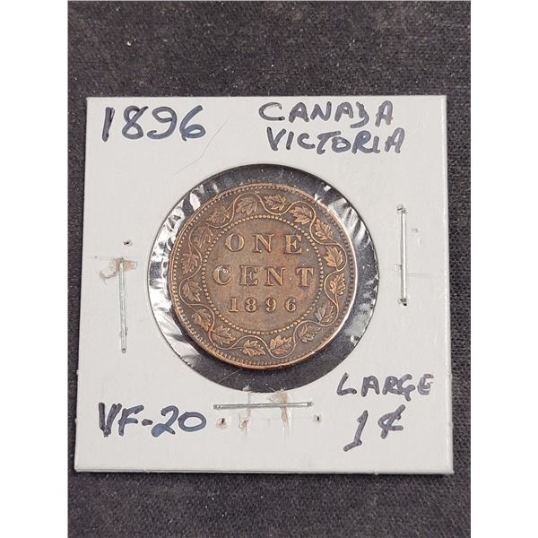 1896  Canada Queen Victoria One Cent Coin
