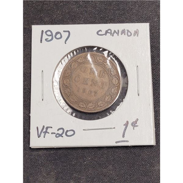 1907  Canada King Edward Vll One Cent Coin