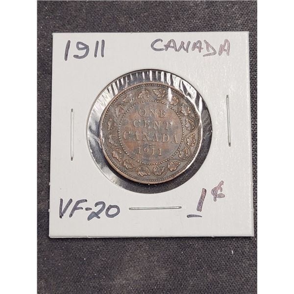 1911  Canada King George V One Cent Coin