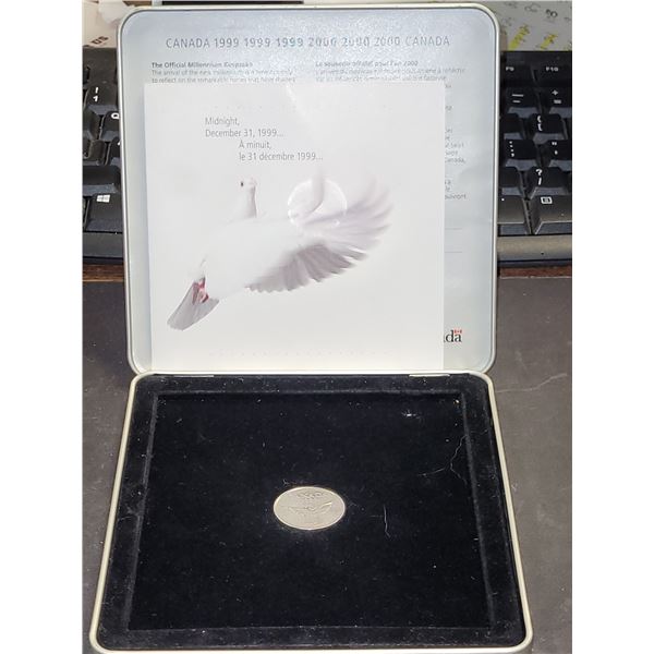 2000  Canada Millennium Keep Sake Dove 25 Cent Token (missing stamps)