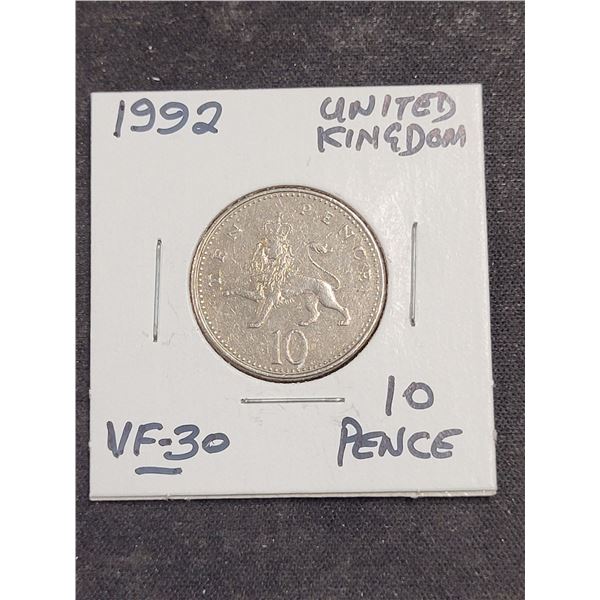1992  United Kingdom  Queen Elizabeth ll 10 Pence Coin