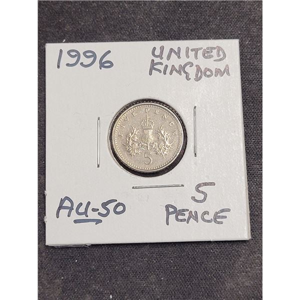 1996  United Kingdom Queen Elizabeth ll 5 Pence Coin