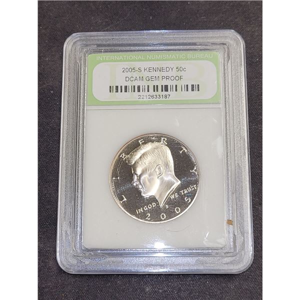 2005-S USA Kennedy Deep Cameo 50 Cent Coin Gem