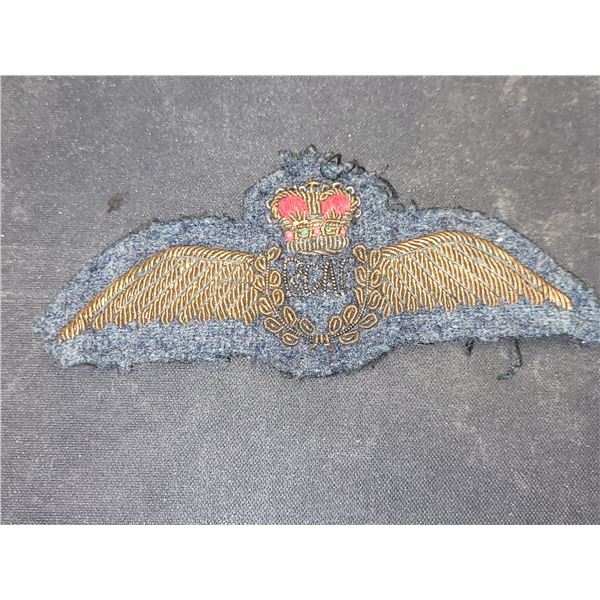 Rare 1926 RCAF Royal Canadian Air Force Pilot Wing - Made with Fine Metal Overlaying the Embroidery 