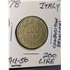 Image 2 : 1978   Italy (composition Bronzital) 200 IIre Coin