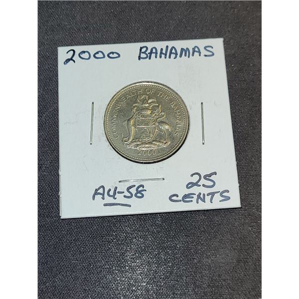 2000  Bahamas 25 Cent Coin
