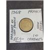 Image 1 : 1968  FranceMarianne in Left Profile 10 Centimes New Franc Coin
