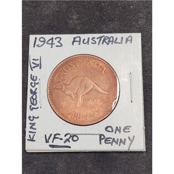 1943  Australia King George Vl One Penny Coin